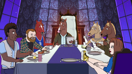 BoJack Horseman dinner table scene from The View from Halfway Down